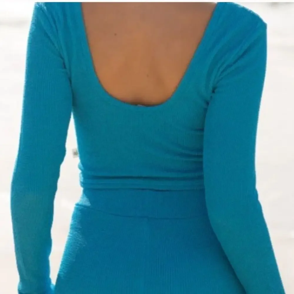 NWT Free People Araminta James Ocean Breeze Crinkle Top Azure Blue Size Medium